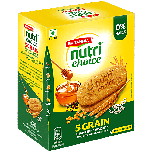 Britannia Nutri Choice 5 Grain Digestive High Fibre Biscuits, 200 g  