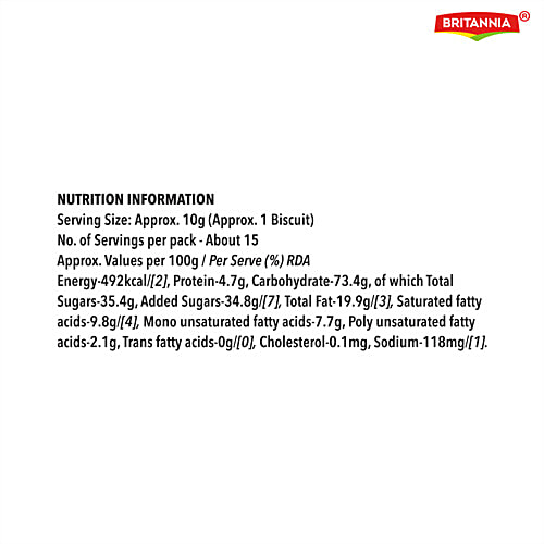Britannia The Original Bourbon Creme Biscuit - With Chocolate, 150 g  