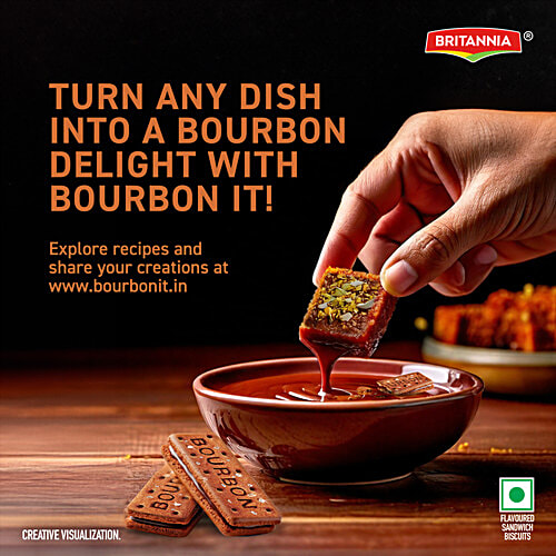 Britannia The Original Bourbon Creme Biscuit - With Chocolate, 150 g  