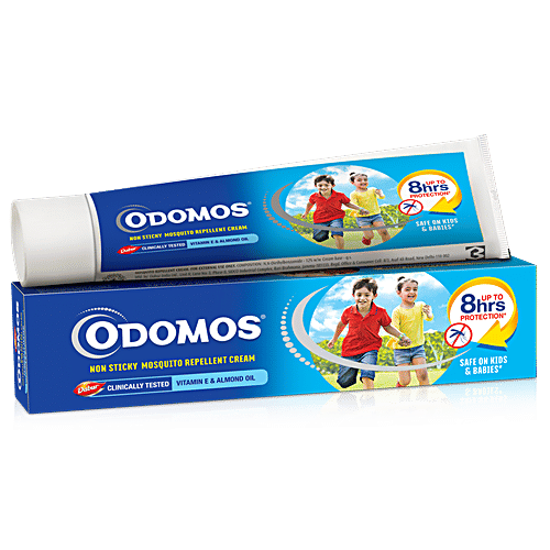 Buy Odomos Cream Non Sticky Mosquito Repellent With Vitamin E Almond 50