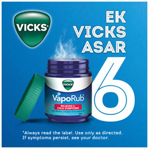 Vicks Vapo Rub With Menthol, Camphor & Eucalyptus Oil -  Relieves Cold & Cough, Clears Blocked Nose, 25 ml Bottle 