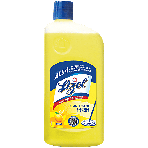 Lizol All In One Disinfectant Surface Cleaner Liquid - Citrus, 1 L  Kills 99.9% Germs