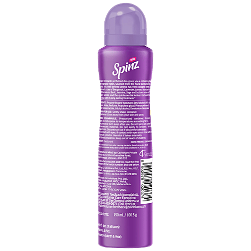 Spinz Perfumed Deo - Enchante, 150 ml 24Hr Long Lasting Freshness