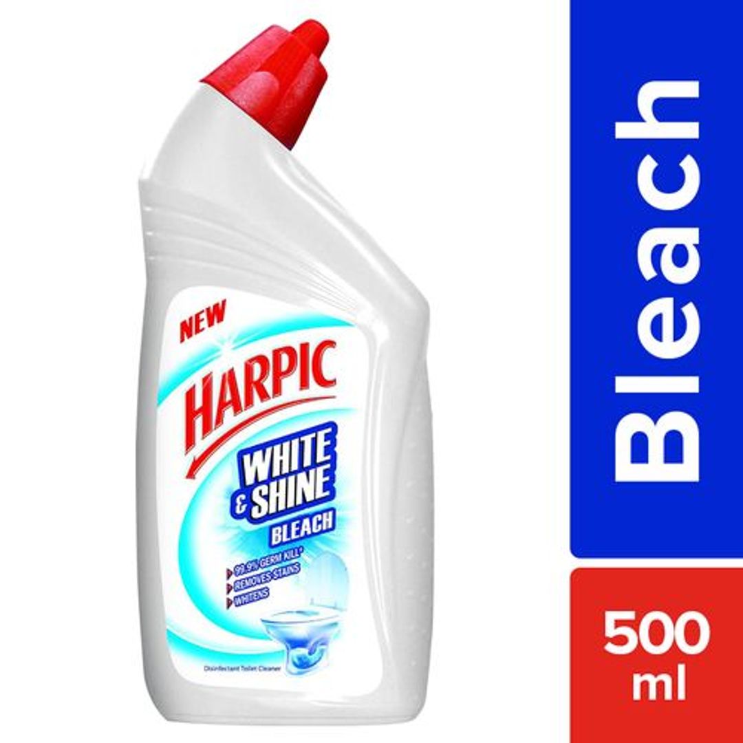 Harpic White & Shine Disinfectant Toilet Cleaner Bleach, 500 ml 