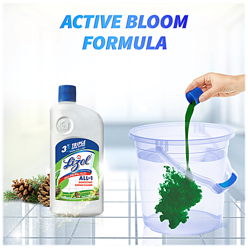 Lizol All In 1 Disinfectant Surface & Floor Cleaner - Pine, Kills 99.9% Germs, 975 ml  