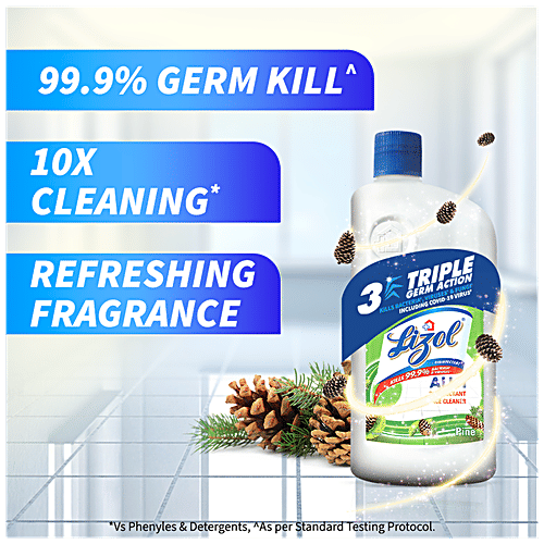 Lizol All In 1 Disinfectant Surface & Floor Cleaner - Pine, Kills 99.9% Germs, 975 ml  