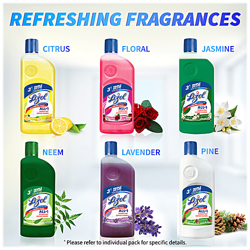 Lizol All In 1 Disinfectant Surface & Floor Cleaner - Pine, Kills 99.9% Germs, 975 ml  