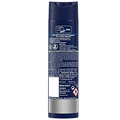 Nivea Fresh Active Men Deodorant - 48h Long lasting Freshness, 150 ml Bottle 