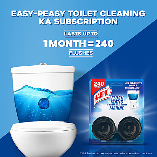 Harpic Flush Matic In-Cistern Toilet Cleaner Block - Marine, 100 g  