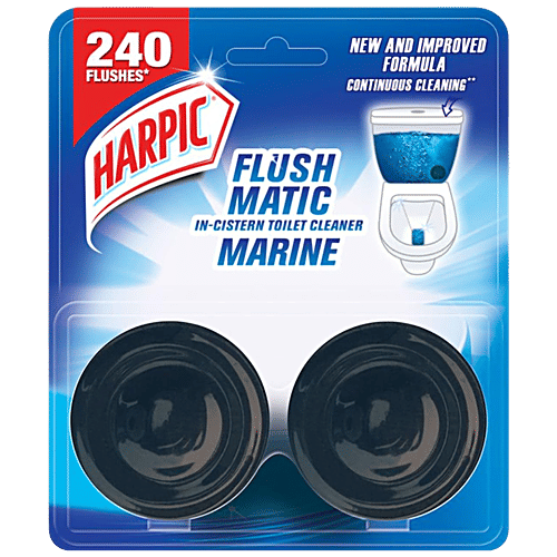 Harpic Flush Matic In-Cistern Toilet Cleaner Block - Marine, 100 g  