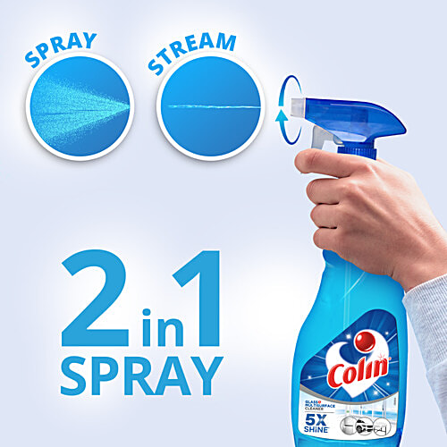 Colin Glass & Surface Cleaner Liquid Spray - Regular, 500 ml Bottle New 5X Shine
 Convenient Spray Format