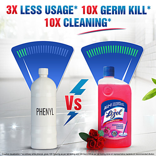 Lizol All In One Disinfectant Surface Cleaner Liquid - Floral, 500 ml  Kills 99.9% Germs