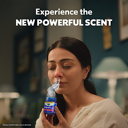 Vicks Vapo Rub With Menthol, Camphor & Eucalyptus Oil - Relieves Cold & Cough, Clears Blocked Nose, 50 ml Bottle 