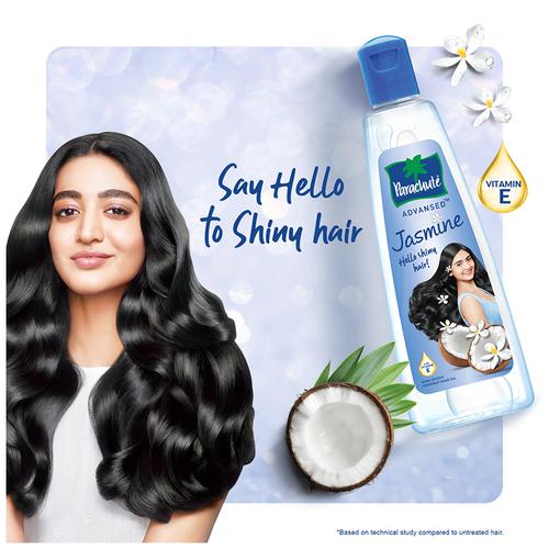 Parachute  Advansed Jasmine Coconut Hair Oil With Vitamin E - Non-Sticky, For Healthy Shiny Hair, 300 ml  