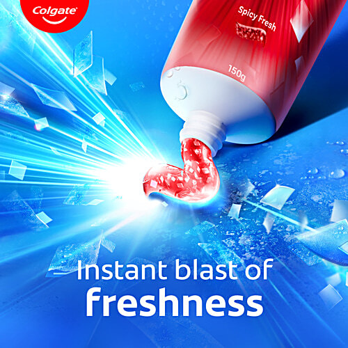 Colgate MaxFresh Toothpaste, Red Gel Paste with Menthol for Super Fresh Breath, 150g (Spicy Fresh), 150 g  Super Freshness & Intense Cooling