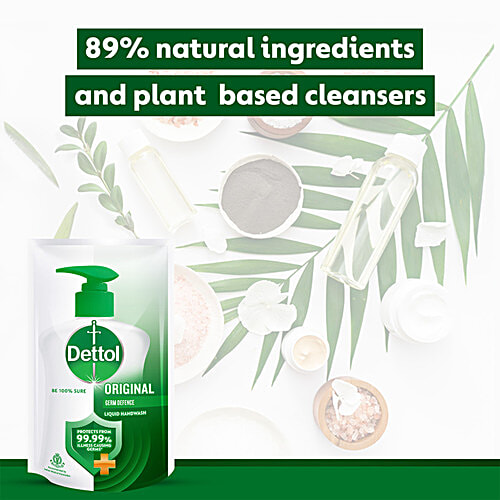Dettol Original Liquid Handwash, 175 ml Refill Pack Germ defence Formula, 10x Better Germ Protection