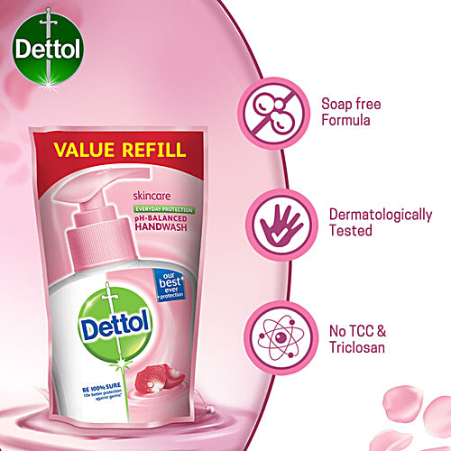 Dettol Hand Wash Liquid Refill - Skincare, 175 ml Pouch 