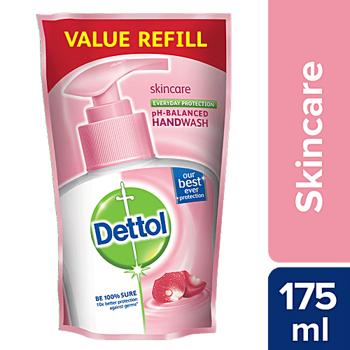 Dettol Hand Wash Liquid Refill - Skincare, 175 ml Pouch 