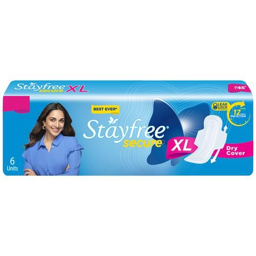 Buy Stayfree Sanitary Pads Secure Dry Cover With Wings 7 Pads Online At  Best Price of Rs 35 - bigbasket