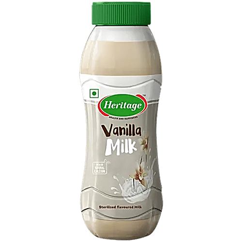 Heritage Vanilla Flavoured Milk, 180 ml No Preservatives Added