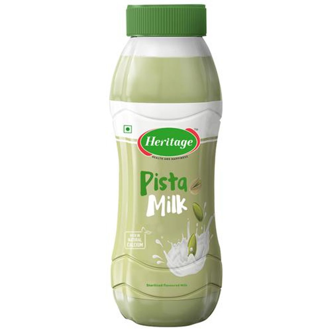 Heritage Flavoured Milk - Pista, 200 ml Bottle