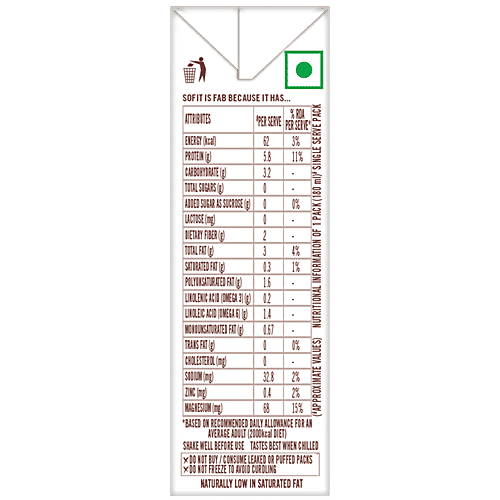 Sofit  Soya Naturally Sugar Free Drink, 180 ml Tetra Pak Vegan Drink, Lactose Free, Enriched with plant protein dietary fibers vitamins and calcium, Lactose Free