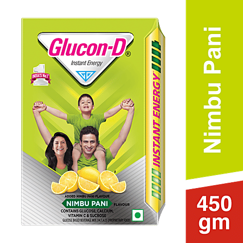 Glucon-D Instant Energy Glucose Powder - Nimbu Pani, 450 g  