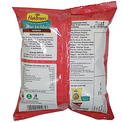 Haldiram's Namkeen - Aloo Lachha, 100 g Pouch Zero Cholesterol