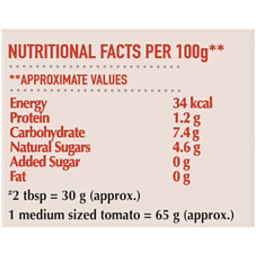 Dabur Hommade Tomato Puree - From Ripe Tomatoes, No Added Preservatives, 200 g From Ripe Tomatoes, No Added Preservatives, No Added Colour