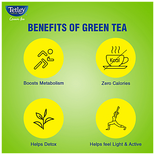 Tetley Green Tea Immune, With Added Vitamin C - Classic Flavour, 13 g (10 Bags x 1.3 g each) 