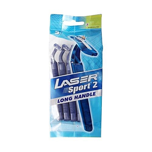 Laser Razor - Sport 2 Long Handle, 5 pcs Pouch 
