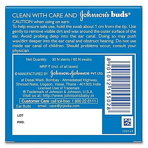 Buy Johnson Johnson Buds 30 Stems60 Swabs Online At Best Price of Rs 50