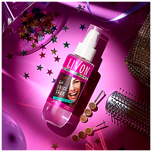 Livon Serum Anti-frizz Serum - For All Hair Types, Damage Protection, With Vitamin E & Argan Oil, 20 ml With Vitamin E & Argan Oil