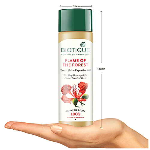 BIOTIQUE Intense Repair Hair Oil - Flame Of Forest, For Dry, Damaged/Colour Treated Hair, 120 ml Carton Ayurvedic Recipe