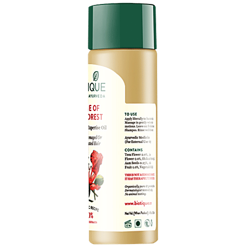 BIOTIQUE Intense Repair Hair Oil - Flame Of Forest, For Dry, Damaged/Colour Treated Hair, 120 ml Carton Ayurvedic Recipe