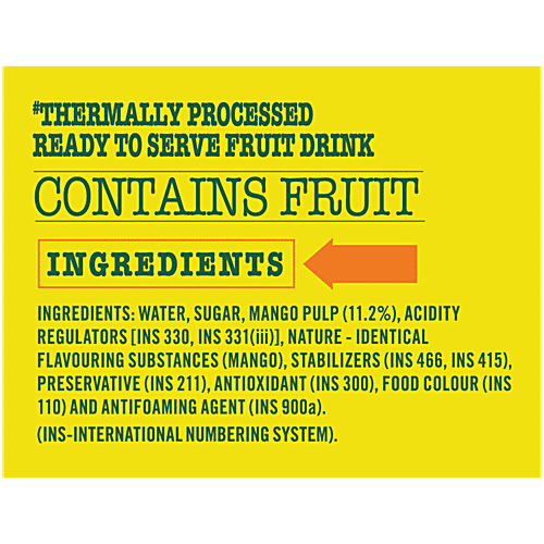 Frooti Mango Drink, 300 ml  Zero Fat