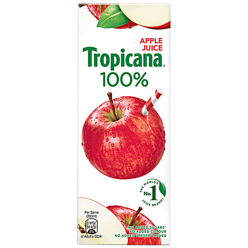 Tropicana Apple Juice - No Added Sugar & Preservatives, 200 ml  No Added Sugar, No Added Colour