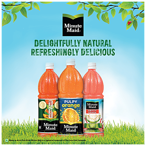 Minute Maid  Minute Maid Pulpy Orange Juice - Ready-To-Serve Fruit Drink, 400 ml PET Bottle Zero Fat