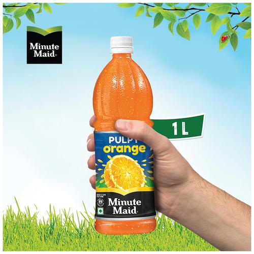 Minute Maid  Minute Maid Pulpy Orange Juice - Ready-To-Serve Fruit Drink, 1 L Pet Bottle 