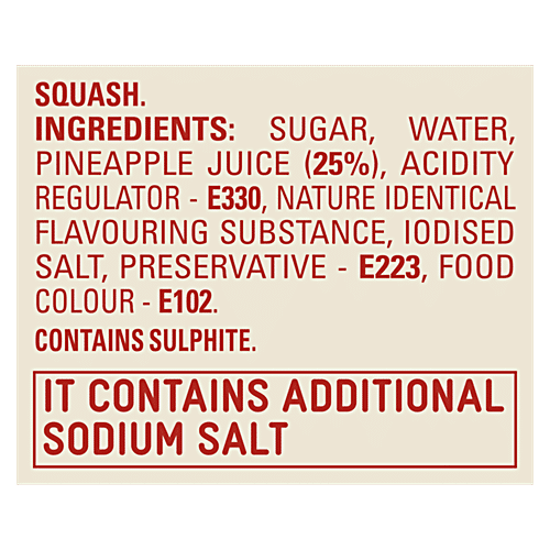 Kissan Pineapple Squash, 750 ml Bottle