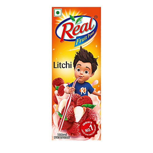 Real India's No.1 Juice - Litchi, 180 ml  