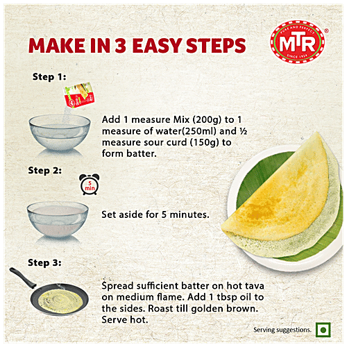 MTR Dosa Mix, 500 g Pouch Natural Protein, Goodness of Grains