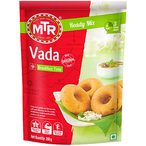 MTR Original Vada Ready Mix, 200 g Pouch High Source of Fiber, Natural Protein