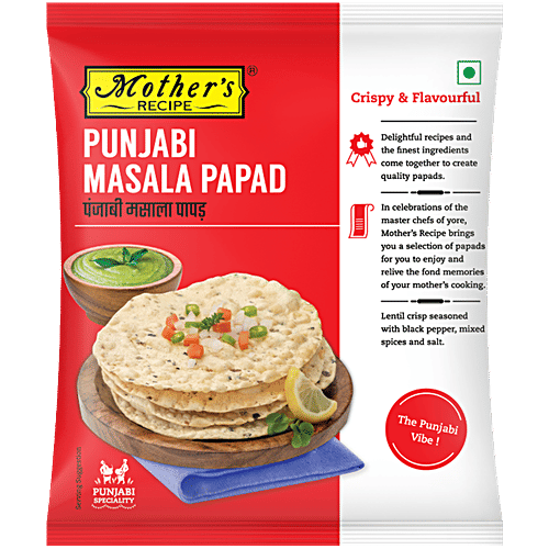 Mother's Recipe Punjabi Masala Papad, 180 g Pouch Crispy & Flavourful