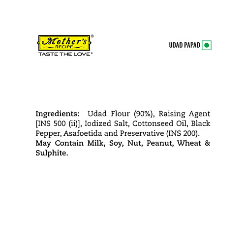 Mother's Recipe Udad Papad, 180 g Pouch Crispy & Flavourful