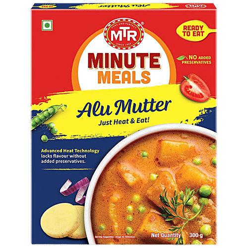 MTR Ready To Eat - Alu Muttar, 300 g Carton Nutritious, No Preservatives