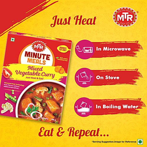 MTR Ready To Eat - Mixed Vegetable Curry, 300 g Carton Nutritious, No Preservatives