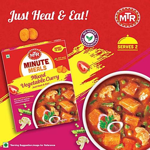 MTR Ready To Eat - Mixed Vegetable Curry, 300 g Carton Nutritious, No Preservatives