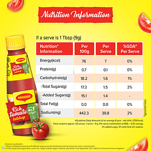Maggi Rich Tomato Ketchup, 190 g Bottle