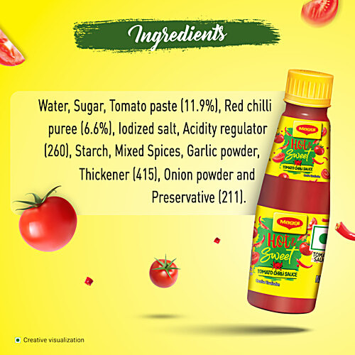 Maggi Hot & Sweet Tomato Chilli Sauce, 200 g Bottle Perfect Blend of Tomatoes & Chillies